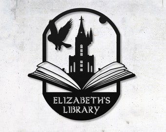 Book Decor, Library Sign, Dragon Wall Art, Fourth Wing Fantasy Dragons Castle Basgiath Decor