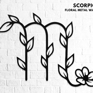 Scorpio Wall Art, Scorpio Zodiac Metal Sign, Horoscope Art, Zodiac Wall Decor, Astrology Housewarming Gift, October November Birthday Gift