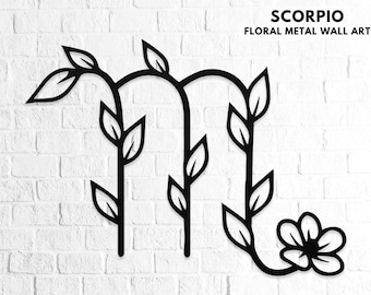 Scorpio Wall Art, Scorpio Zodiac Metal Sign, Horoscope Art, Zodiac Wall Decor, Astrology Housewarming Gift, October November Birthday Gift