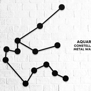 Aquarius Gifts, Constellation Wall Art, Aquarius Zodiac Metal Sign, Astrology Horoscope Room Decor Aquarius Symbol, Birthday Gift for Girl