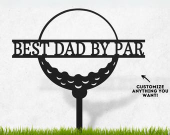 Golf Ball Metal Yard Stake, Metal Yard Sign, Personalized Metal Yard Stake, Metal Yard Art, Golf Dad Gift, Best Golfing Gift for Him