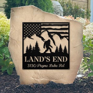 Outdoor Sasquatch Metal Sign, Bigfoot Mountain Metal Sign, Sasquatch Driveway Entryway Yard Sign, Bigfoot Yard Art, Yeti Sign