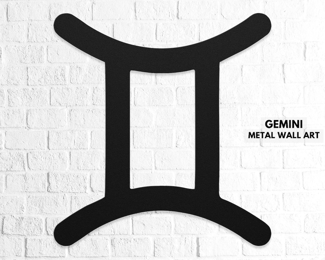 Gemini Wall Art, Gemini Sign, Zodiac Horoscope Metal Art, Zodiac Wall
