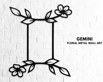 Gemini Wall Art, Gemini Zodiac Metal Sign, Horoscope Art, Zodiac Wall Decor, Astrology Housewarming Gift, May June Girl Birthday Gemini Gift