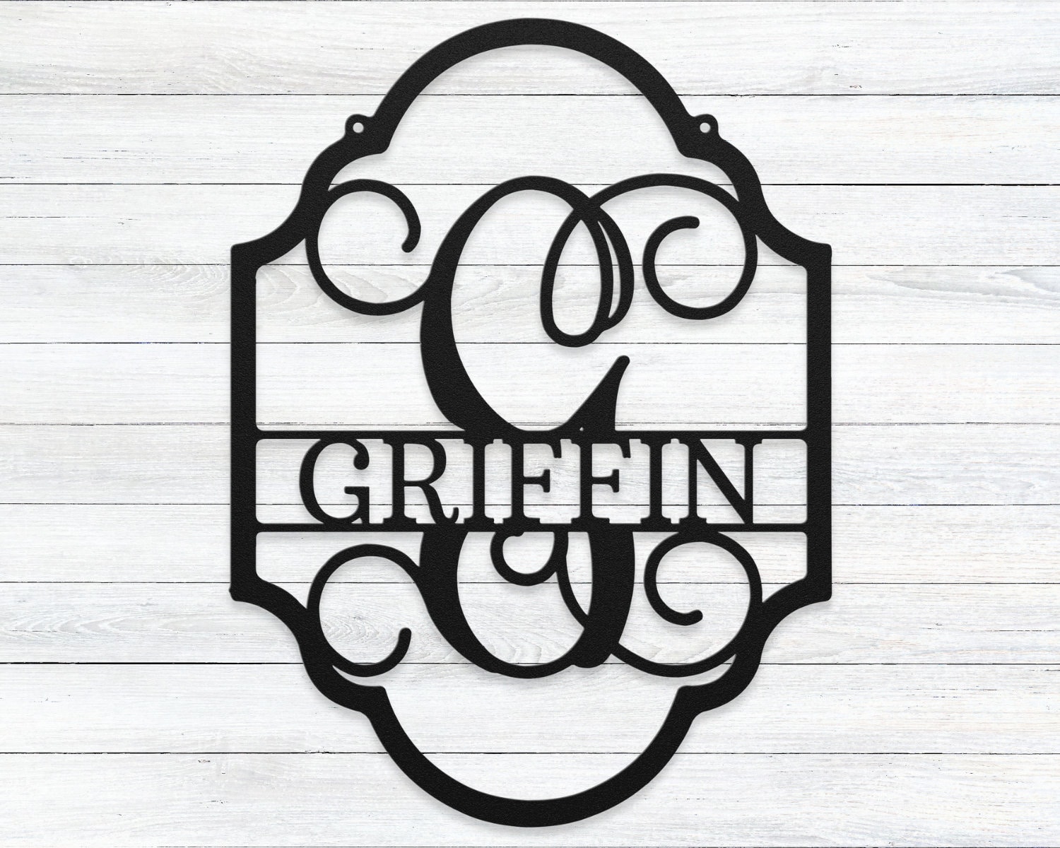 Familienname Schild, Metall Nachname Schild mit Initiale, Metall Monogramm, Türschild, Einweihungsgeschenk, Hochzeitstag Geschenk