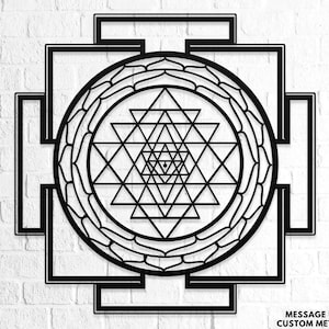 Sri Yantra Wall Art, Sacred Geometry Unique Office Decor Modern Decoration for Living Room Large Metal Art Housewarming Gift Spiritual Zen