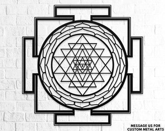 Sri Yantra Wall Art, Sacred Geometry Unique Office Decor Modern Decoration for Living Room Large Metal Art Housewarming Gift Spiritual Zen