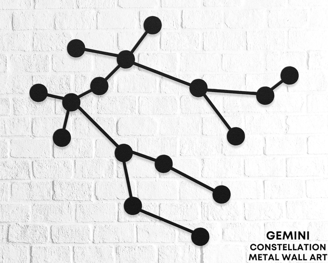 Gemini Constellation Metal Wall Art Gemini Zodiac Metal Sign Etsy