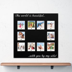 Custom Magnet Board, Travel Photos Magnetic Board, Keepsake Organizer, Wanderlust Gift, Large Black Home Office Bulletin Magnetic Board