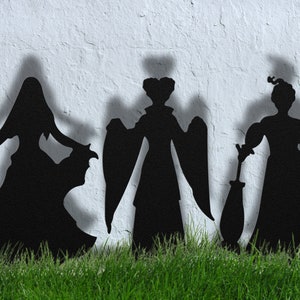 Halloween 3 Sisters Garden Stake, Halloween Yard Metal Art, Outdoor Fall Decor, Witches Shadow Decor