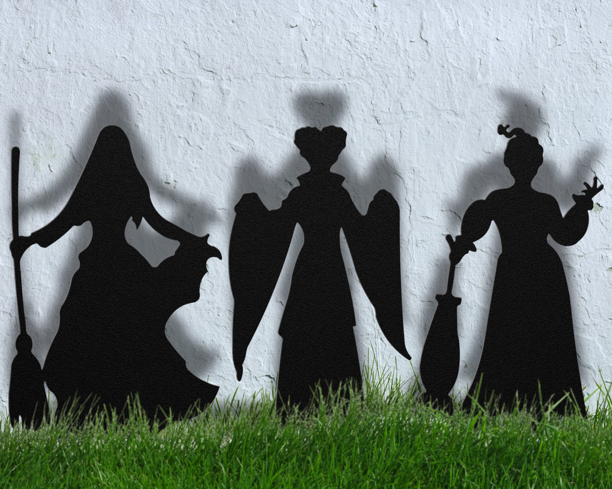Halloween 3 Sisters Garden Stake, Halloween Yard Metal Art, Outdoor Fall Decor, Witches Shadow Decor