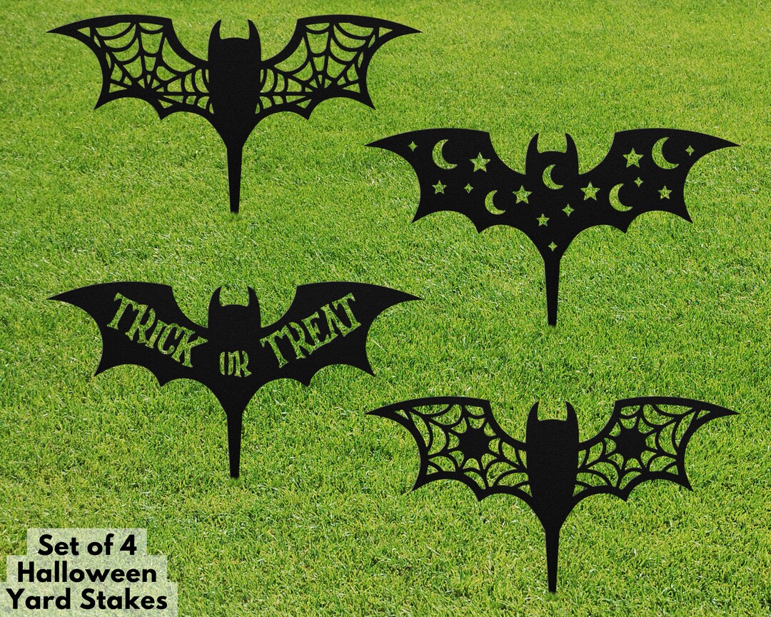 Halloween Bat Yard Stakes, Halloween Garden Decor, Metal Yard Stake