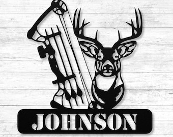Bow Hunting Sign, Hunting Gift for Men, Bowhunting Decor, Compound Bow Hunting Wall Art, Born to Hunt Gift for Father Dad