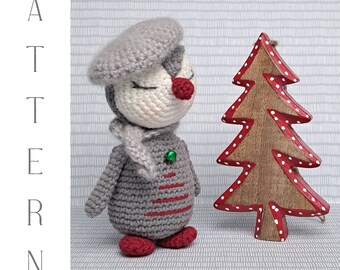 Haakpatroon kerstpinguïn: amigurumi-speelgoed (digitale download)