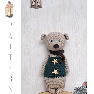 Crochet Bear Martin Amigurumi Pattern, Animal toy (Digital Download)
