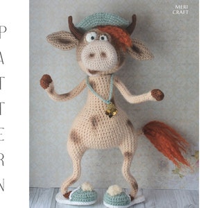 Crochet Bull Pattern, Amigurumi Toy, Bull Pattern, Crazy Bull Pattern, Bull Toy Pattern