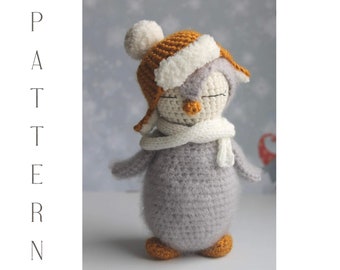 Crochet Penguin toy pattern, Amigurumi penguin toy, crochet stuff penguin