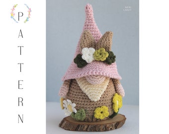 Crochet Spring Easter gnome pattern, Amigurumi Easter gnome, Spring Easter gnome