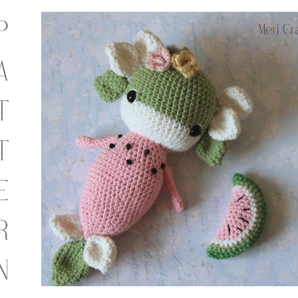 Axolotl crochet toy pattern, Amigurimi Axolotl stuff toy