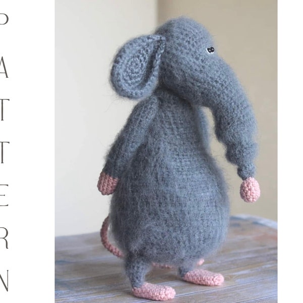 Wzór zabawki na szydełku Rat Boo, myszy Amigurumi, wzór myszy