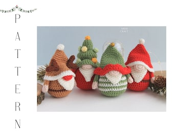Christmas Gnomes Crochet Pattern: Holiday Ornaments Garland (Digital Pattern)