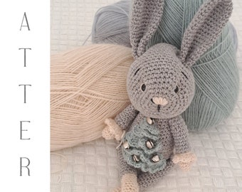Gehaakt kersthaaspatroon, amigurumi-speelgoed, kerstdecor (pdf-patroon)