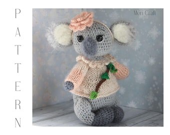 Gehaakt koala-amigurumipatroon, knuffel (pdf-patroon)