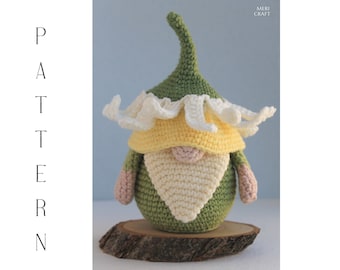 Crochet pattern Daisy gnome, Amigurumi Daisy, Spring flower gnome