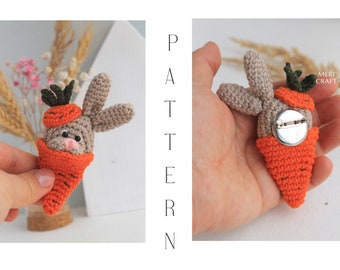 crochet Bunny Brooch pattern, Easter gift pattern, gift pattern, crochet bunny.