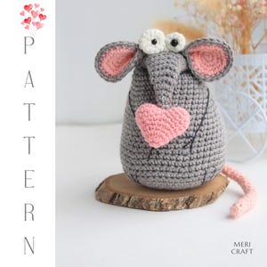 Valentinstag Maus Häkelmuster: Amigurumi Love Mood, Valentinstag Geschenk (digitaler Download)