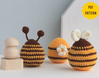 Crochet Easter Bee Pattern, Crochet Easter Egg pattern, amigurumi Easter, crochet egg bee, Crochet Easter PAttern