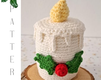 Crochet Christmas Candle Pattern: Holiday Home Decor  (PDF Pattern)