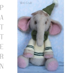 Crochet elephant toy pattern, Amigurumi Elephant stuff