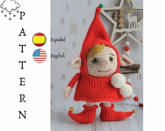 Santa's Helper Gnome pattern, crochet gnome pattern, Christmas Santa's helper pattern