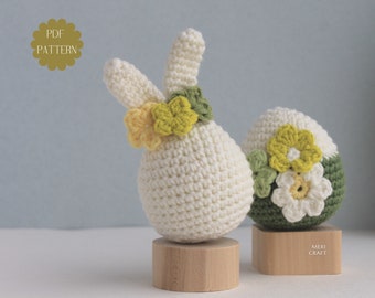 Patroon gehaakt paashaasei: amigurumi-speelgoed, woondecoratie (pdf-patroon)