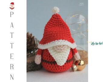 Gehaakt patroon kerstman kabouter: vakantiespeelgoed, ornament (pdf-patroon)