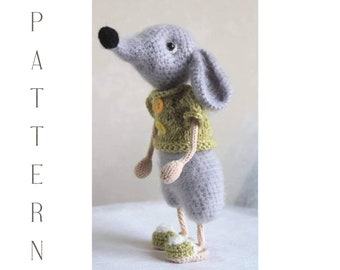 Patroon gehaakte rat Rony, amigurumi-speelgoed (pdf)
