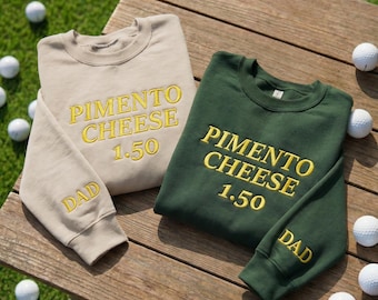 Embroidered Pimento Cheese Golf Dad Sweatshirt, Goft Dad SweatShirt, Golf Lover Gift, Country Club Humor Apparel, Gif For Dad
