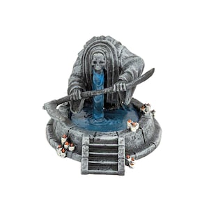 Fuente de la Parca de Halloween Village: miniatura para Lemax Spooky Town, Dept. 56, juego de mesa, juego de rol