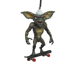 Gremlins Stripe on a Skateboard Ornament, Gremlins Movie Ornament, Figurine