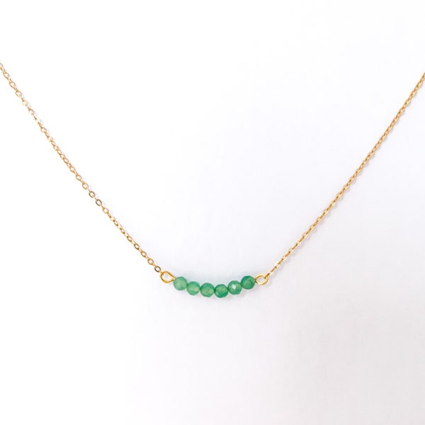 Green aventurine crystal healing necklace