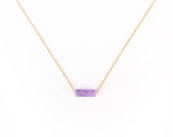 Raw Crystal Necklace Amethyst with Natural Amethyst Pendant for february birthstone and crystal healing