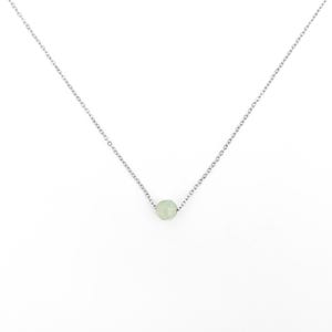 Collier aventurine en acier inoxydaboble argent