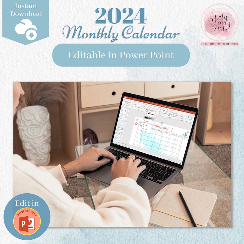 2024 Powerpoint Calendar Template, Agenda Template, Yearly & Monthly