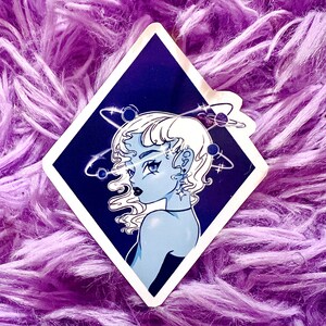 Holographic Universe Space Zodiac Cute Girl Sticker