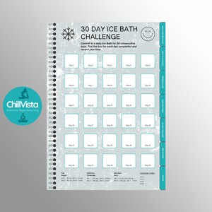 30-Day Ice Bath Challenge Tracker for Goodnotes, iPad Planner, Adobe Reader Planner, etc, Ice Bath Planner, Printable Planner