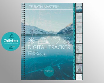 Ice Bath Mastery Jahresplaner 2024 für Goodnotes, iPad Planner, Adobe Reader Planner, Ice Bath Journal, druckbare Jahresplaner