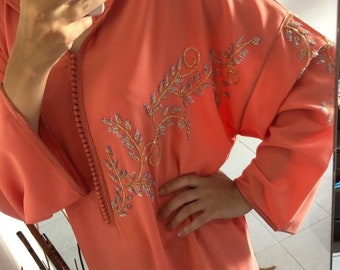 Moroccan summer jellaba new design 2024, Beaded djellaba, Moroccan dress for Eid al adha, Nikah dress, Arabic dress, Gift for her.