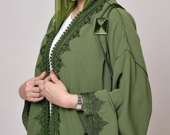 Ramadan 2024 caftan, Embroidered kaftan, Moroccan open kimono, Eid al fitr abaya, Arabic dress, Islamic dress, moroccan kaftan, Gift for her