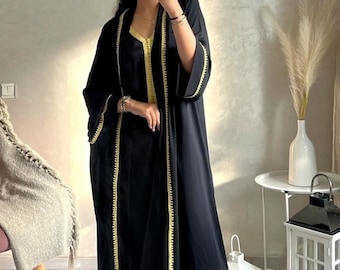 Moroccan caftan, Embroidered 2 pieces kaftan, Aid al adha kuftan, Wedding guest kuftan, Gift for her, Nikah dress, Arabic dress, Gandoura.